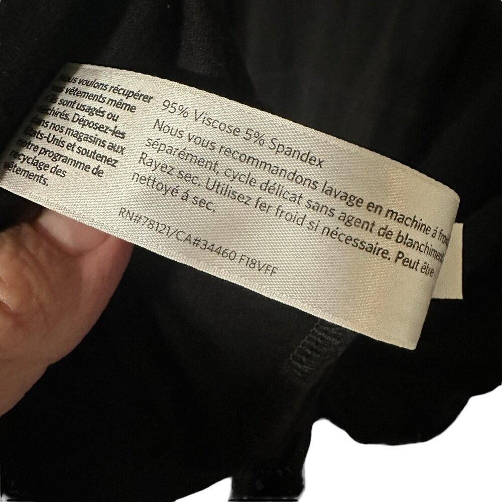 Eileen Fisher Viscose Jersey Stretch Pockets Long Sleeve Knee Dress XL Black - Picture 5 of 11